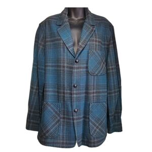 Vintage Pendleton Field Chore Overshirt Jacket Wool Mens Medium Rare 3 Pocket